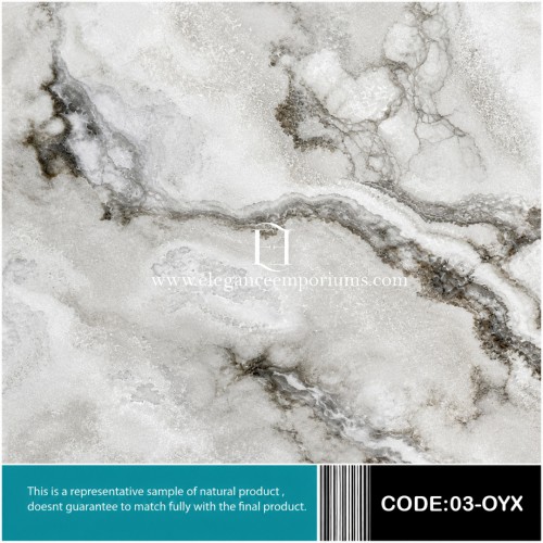 ONYX BLACK & WHITE C-C Natural Onyx Stone Slab