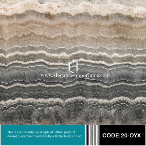 ONYX GREY V-C Natural Onyx Stone Slab